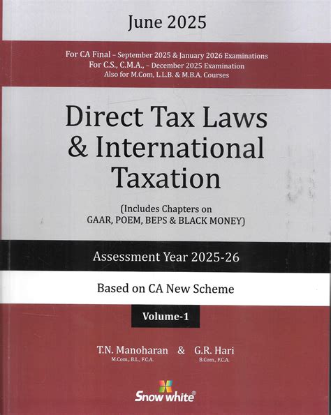 Direct Tax Laws and International Taxation Set 2025 – M&J Services ...