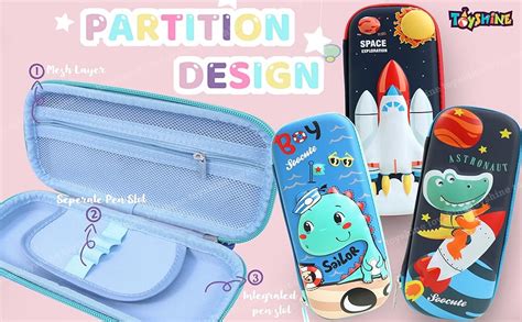 Buy Toyshine Compact Red Dino Hardtop Pencil Case With Multiple ...