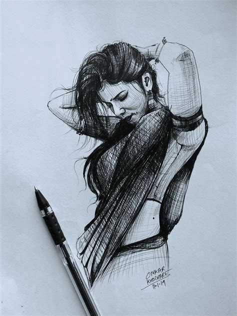 pen sketch | Omkar Khochare | Abstract pencil drawings, Pen art work ...