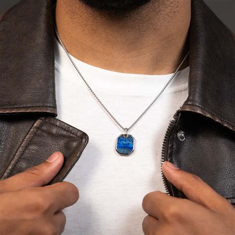 Wisdom Lapis Lazuli Natural Stone Square Necklace | Mesmerize India