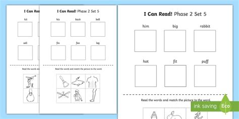 I Can Read Phase 2 Set 5 Words Worksheet / Worksheet