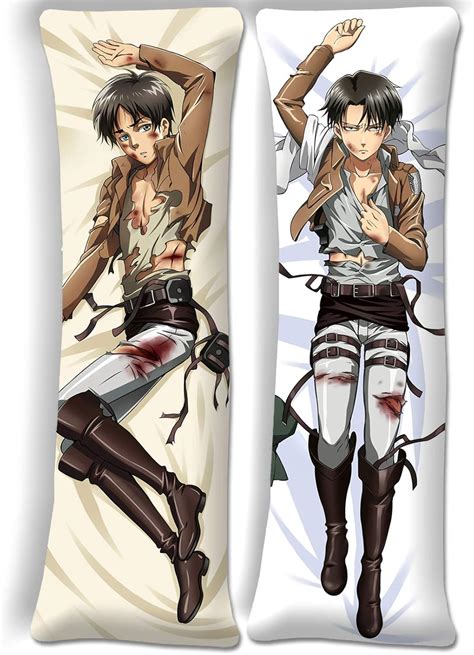 Buy Eren Yeager Levi Ackerman Pillow Case Magazine Body Pillowcase Bed ...
