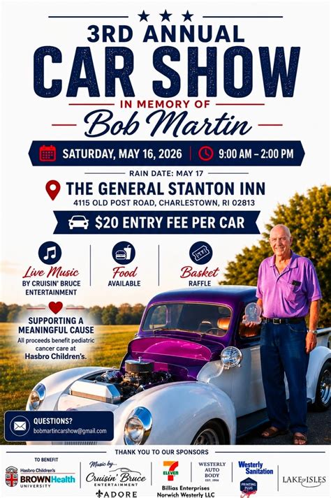 3rd Annual Bob Martin Car Show- Rhode Island , The General Stanton Inn ...