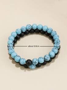 2pcs Men Simple Beaded Bracelet | SHEIN USA