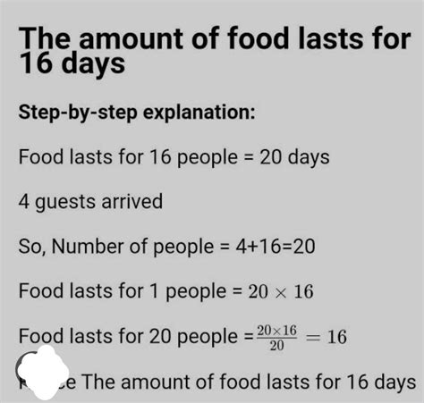 A family of 16 had enough food to last for 20 days .they met 4 poor ...