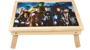 AMS TABLES IRON MAN PRINT FOLDING STUDY/LAPTOP TABLE Solid Wood Study ...