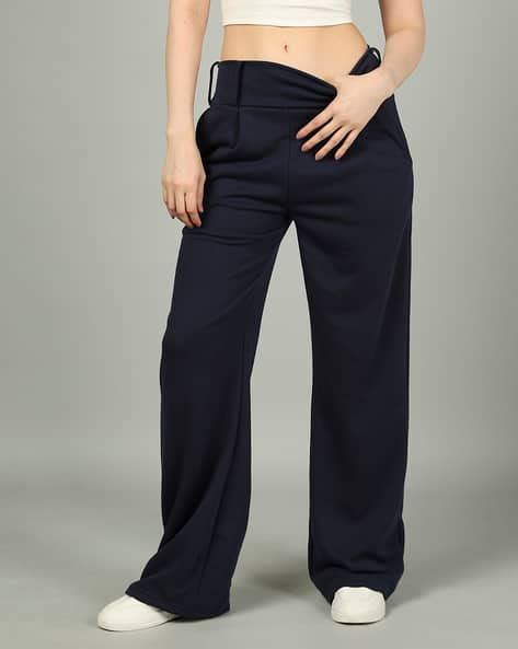 Buy Navy Trousers & Pants for Women by Shein Online | sheinindia.in