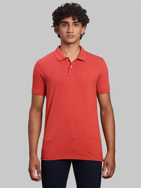 Parx Men Red Regular Fit Solid Polo Neck Collar T-Shirt – MyRaymond