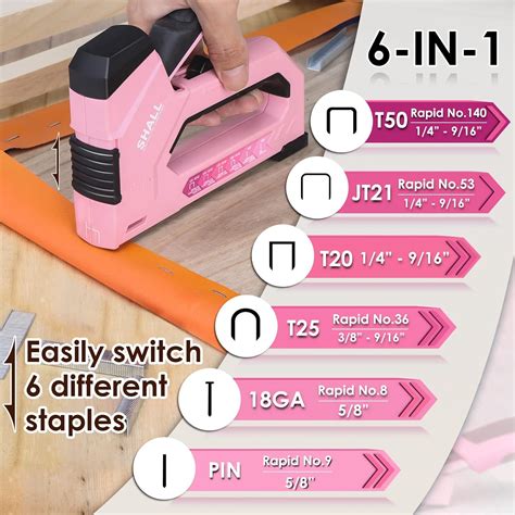 SHALL 6-in-1 Staple Gun Heavy Duty - Pink Upholstery India | Ubuy