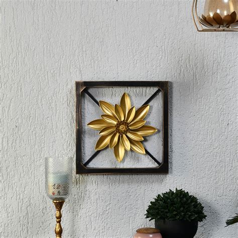 Buy Floral Plaque Frame Wall Decor (Gold) Online | Nilkamal Homes