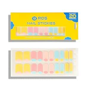 ROS Beauty Nail Stickers | Stick On Nail Wraps | Pastel Shades | No UV ...