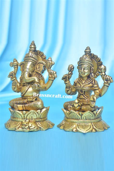 Brass Kamal Lakshmi & Ganesha – Brassncraft