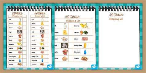 At Home Dramatic Play Shopping List (teacher made) - Twinkl