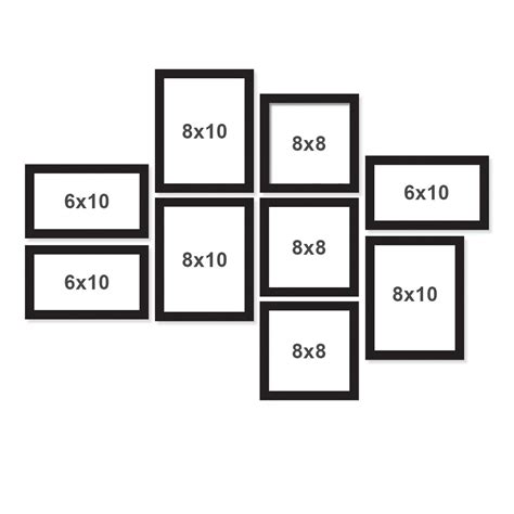 Set of 9 Individual Wall Photo Frame, For Home Decor ( Size- 6x10, 8x8 ...