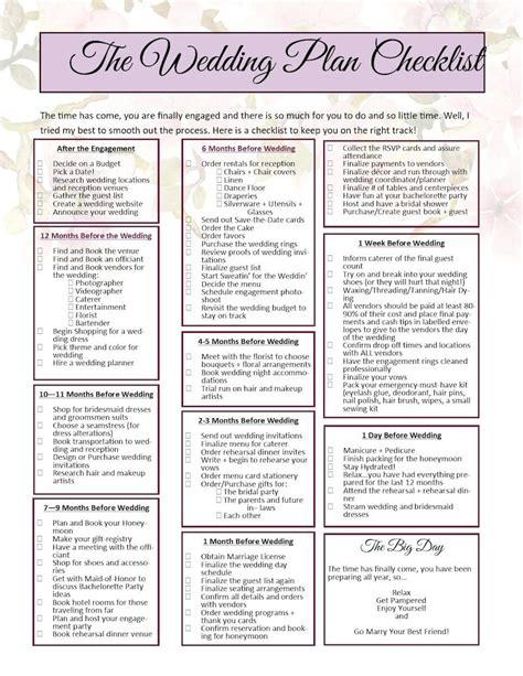 Image result for Wedding Planner Checklist Printable