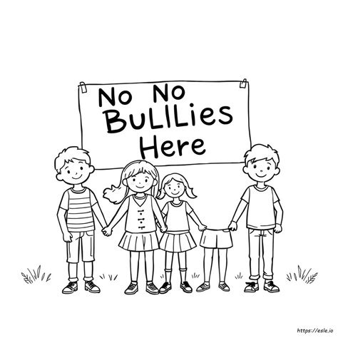 No Bullying Coloring Pages Free