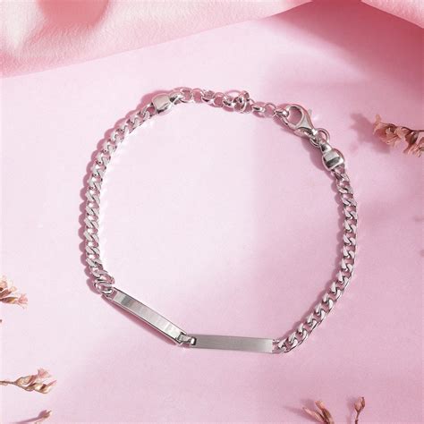 Shimmering Reflections Rhodium-Plated 925 Sterling Silver Link Chain M ...