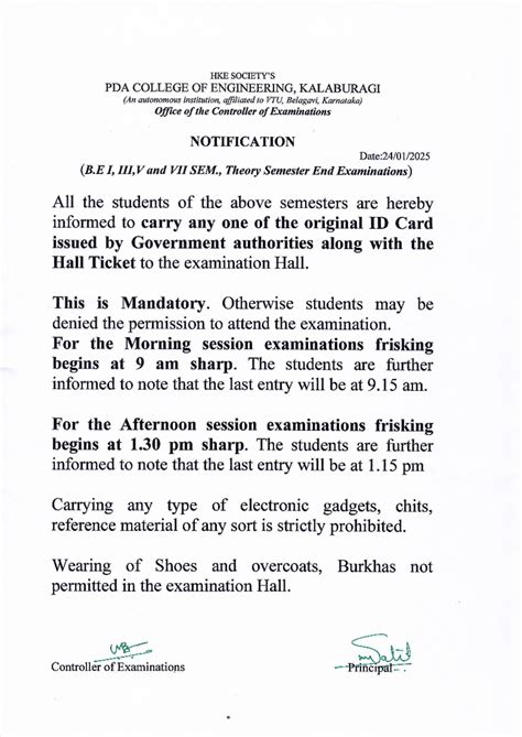 Odd Sem 25 SEE Instructions - HKE PDA COLLEGE OF ENGINEERING ...