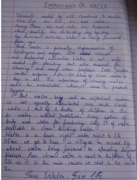 1.Write an article on Importance of water in life. - Brainly.in