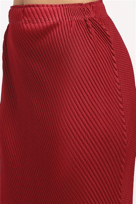 Bohemian Frayed Edge Top & Skirt Set - Maroon Style Statement