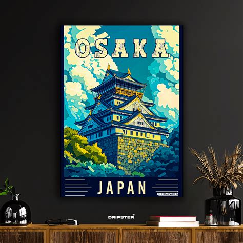 Osaka Castle – Vintage Japan Travel Poster – Dripster Graphics