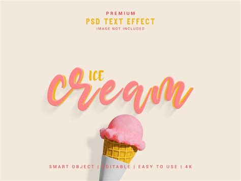 Ice cream text effect | Premium PSD
