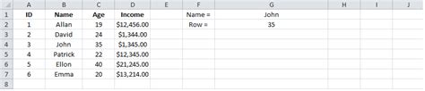 Excel Index and MATCH Functions 的图像结果