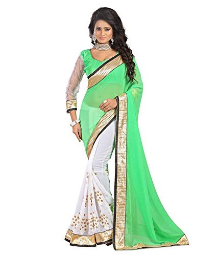 Buy Bridal looks Georgette Saree (BI_042_Green) at Amazon.in