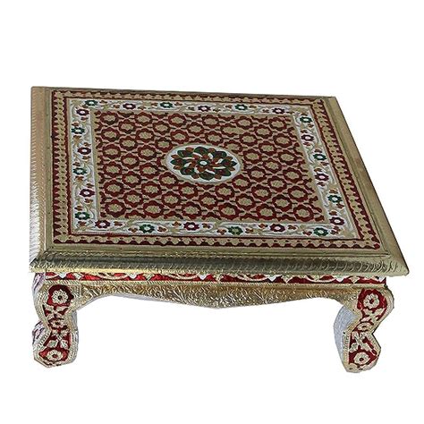 NATURALS EXPORT Handicraft Minakari Chowki - 16 Inch - Religious ...