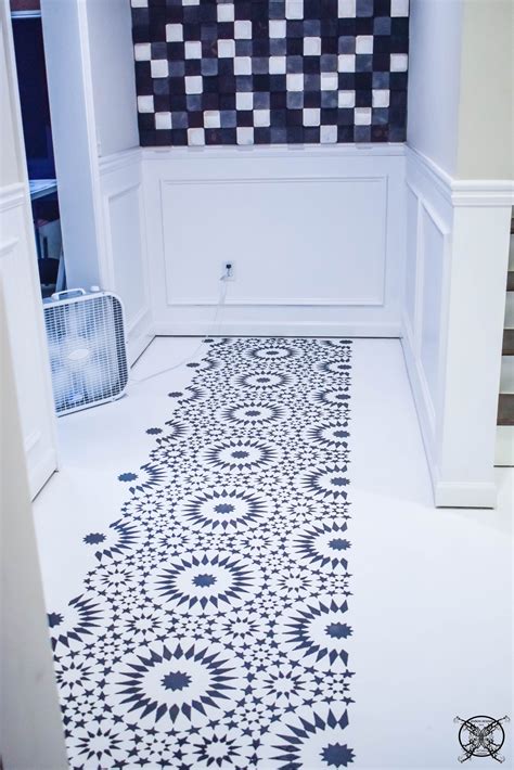 Stenciling a Hallway Floor - JENRON DESIGNS