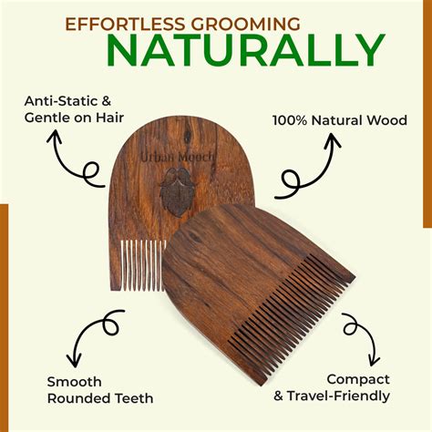Pure Sheesham Wood U Shaped Beard Comb for Men – UrbanMooch