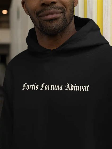 Fortis Fortuna Adiuvat - Black Cotton Hoodie – Gochi
