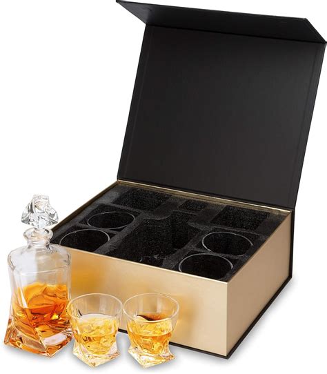 Buy KANARS Whiskey Decanter Set with Glass, Crystal Liquor Decanter ...