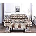 Kuber Industries Flower Design Cotton 5 Seater Sofa Cover with 6 Pieces ...