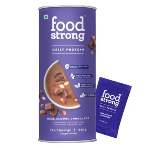 Foodstrong Daily Protein | Real Almond Chocolate |Natural Grass-fed ...