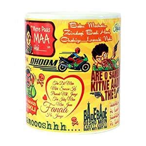 Buy Ghirani Bollywood Dialogues Coffee Mug, Printed with Funny & Funky ...