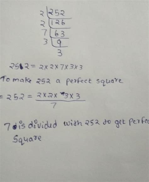 Find out 252 using prime factorization method and also the perfect ...