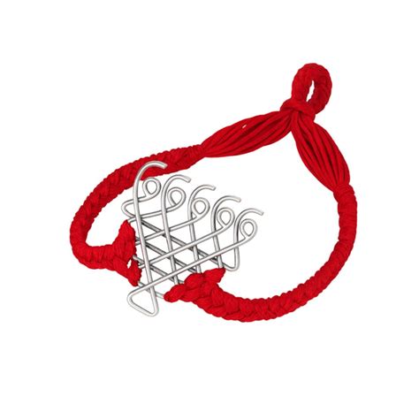 Silver Red Thread Saraswati Bracelet – Medium Motif | House of Aadyaa