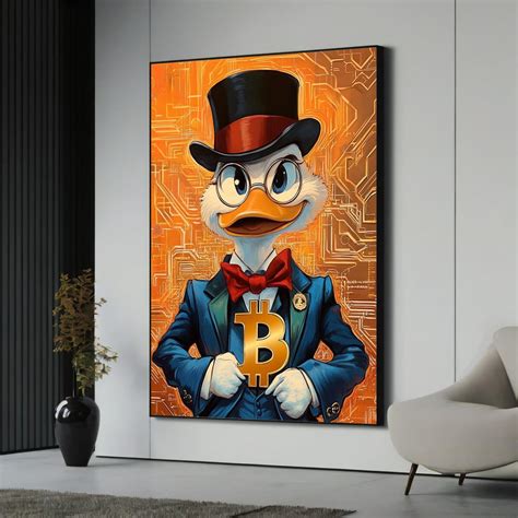 Bitcoin Duck Canvas Painting, Crypto Artwork, Modern Pop Art Wall Decor ...