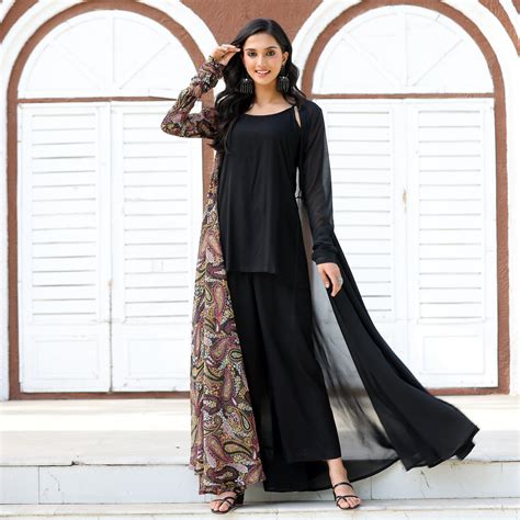 Black Shrug Angrakha Georgette Set – Kameez.co