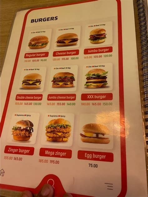 Menu at Burger Lounge, Thalassery