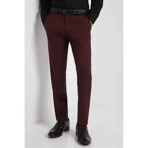Buy Allen Solly Men Maroon Slim Fit Solid Formal Trousers Online