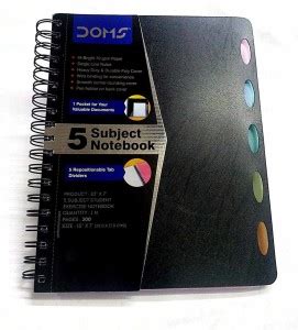 DOMS 5 Subject Note Book 300 Pages Regular Diary Ruled 300 Pages Price ...