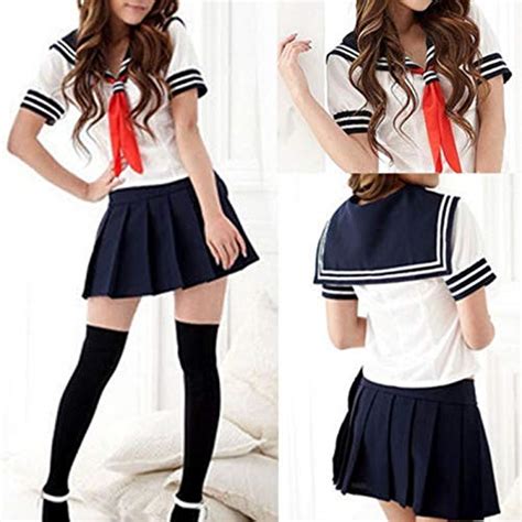 Buy JMS Cosplay Japanese School Girl Students Sailor Uniform Sexy Anime ...