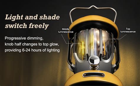 AZRAEL LED Camping Lantern, Rechargeable Retro Metal Camping Light ...