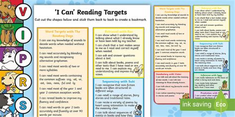 Year 2 'I Can' Reading Target Bookmark