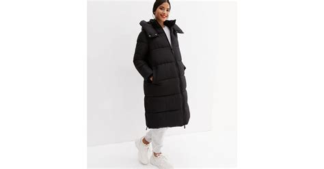 Maternity Black Hooded Long Puffer Jacket | New Look