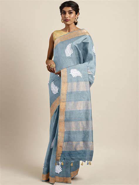 Bhagalpuri Linen Sarees | Shibori Print Saree | Kota Embroidery Sarees ...
