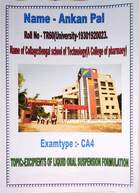 Ankan Pal B-pharn 1st year , excipients of liquid oral suspension ...