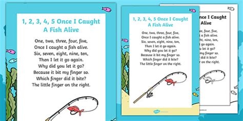 Poster d'affichage : 1, 2, 3, 4, 5, Once I Caught a Fish Alive (chanson)